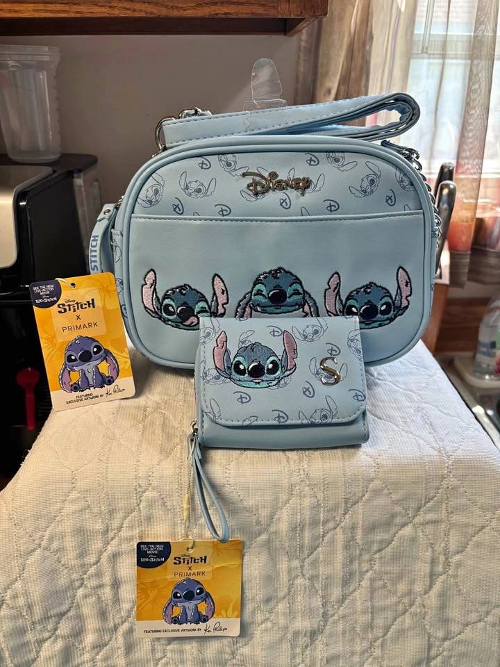 Disney x Primark Stitch Camera Crossbody Bag with Wallet NWT