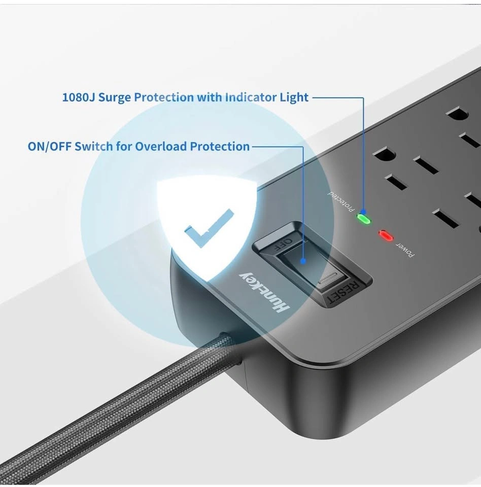 2Packs* Power Strip Surge Protector, 4 Feet Extension Cord - photo 5