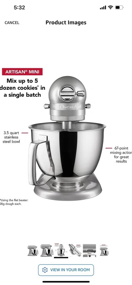 KitchenAid Artisan Mini 3.5 Quart Stand Mixer - Contour Silver - photo 5