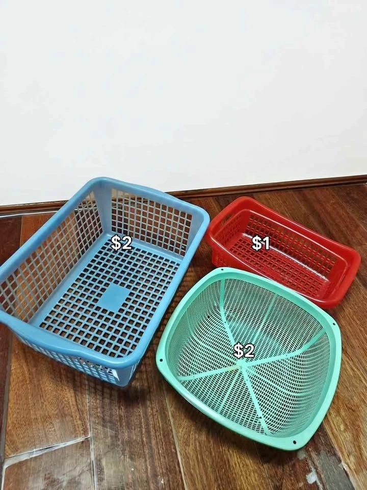 Plastic Storage Bins, Trays & Handled Organizer Baskets