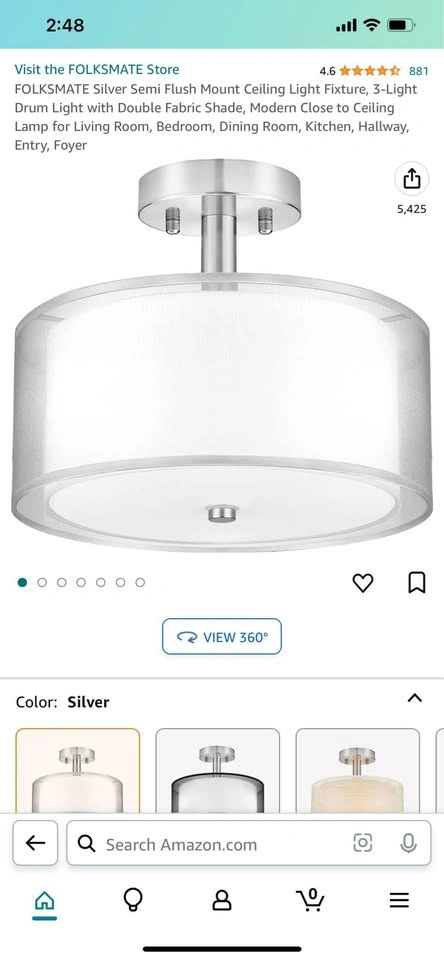 FOLKSMATE Ceiling Light Fixture - photo 2