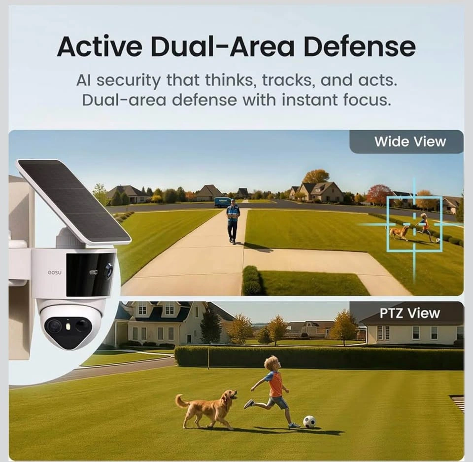 aosu T2 Pro 3K Dual Cam Outdoor Security Camera, Solar Powered - photo 5