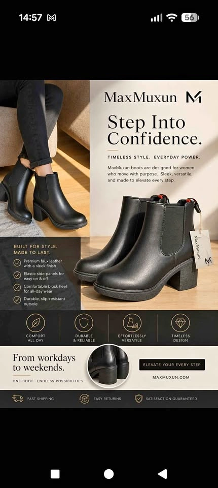 MaxMuxun Chelsea Boots (look at pics for size)