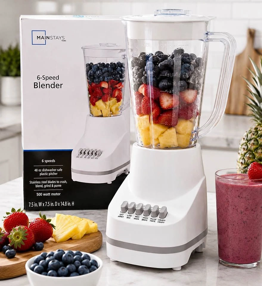 Mainstays 6-Speed Blender – 500W – 48 oz Pitcher
