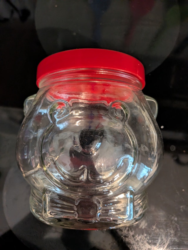 antique Glass Bear Cookie Jar
