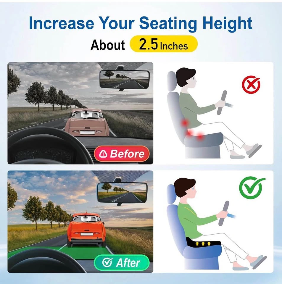 Car Seat Cushion for Driving, Memory Foam Driver Seat Cushion - photo 3