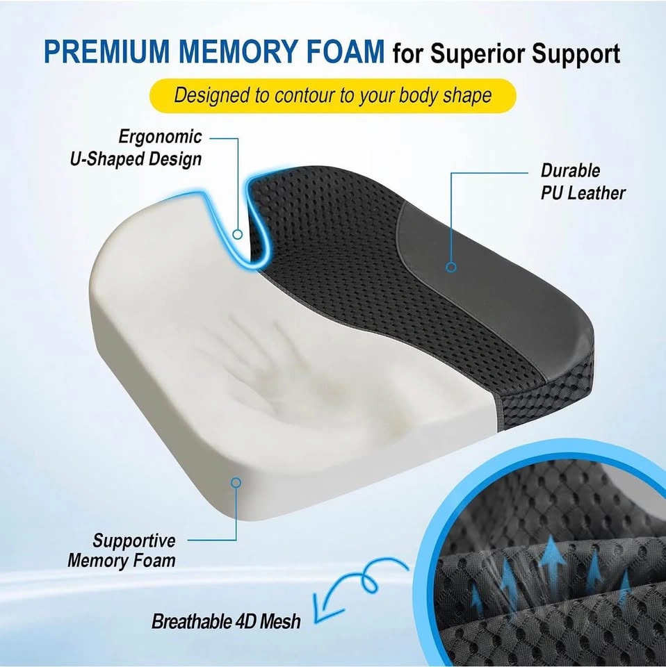 Car Seat Cushion for Driving, Memory Foam Driver Seat Cushion - photo 4