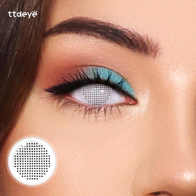TTDEYE Gridding White Contact Lenses 0.00