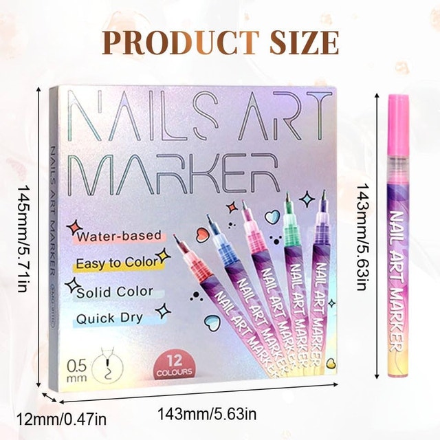 Nail Art Marker Set 12 Colours