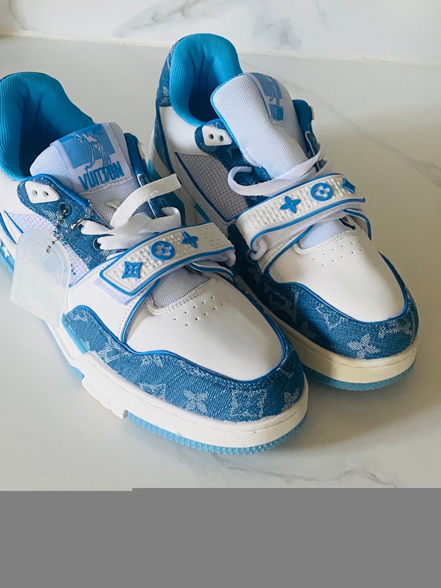 Trainer Sneaker Sky Blue Size 10 - photo 3