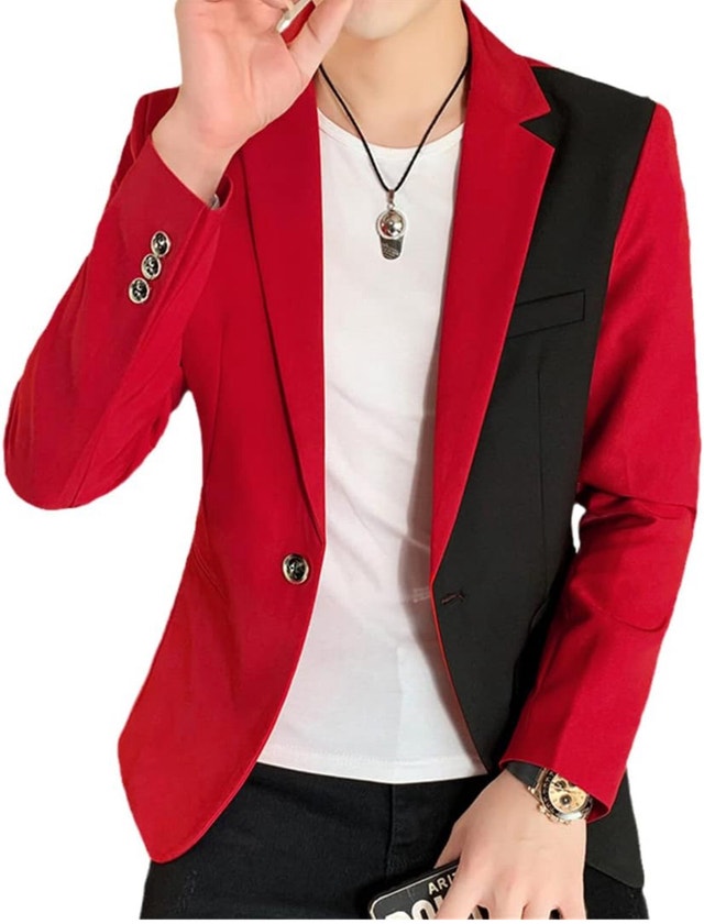 Mens Slim Fit Business Plaid Blazer! Size S