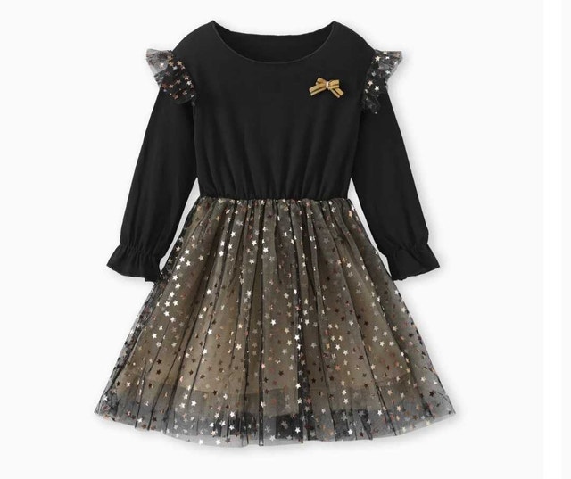 BABY/TODDLER TRENDY STAR MESH DRESS