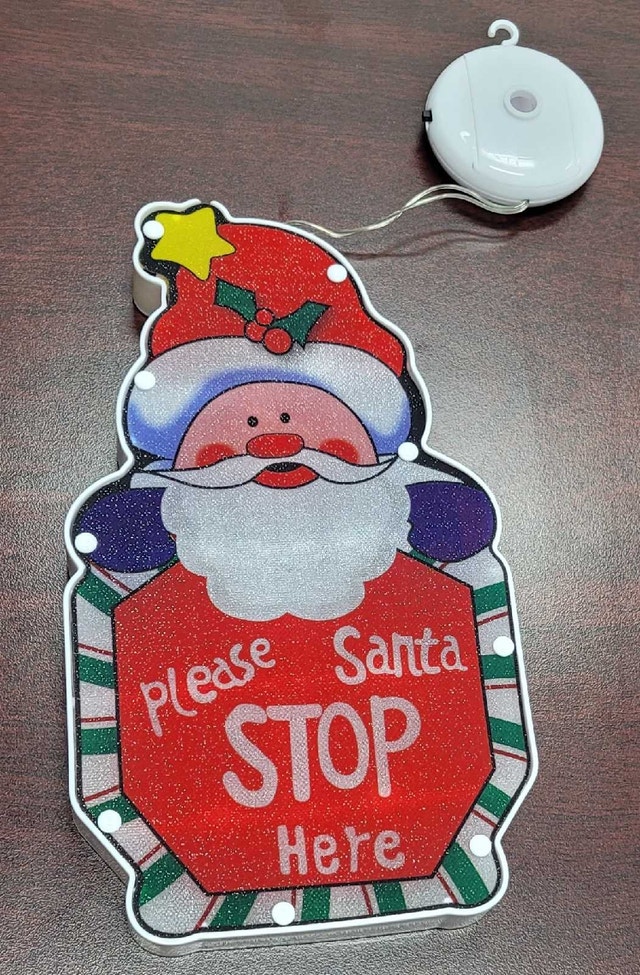 SANTA STOP HERE LED CHRISTMAS WINDOW SIGNS