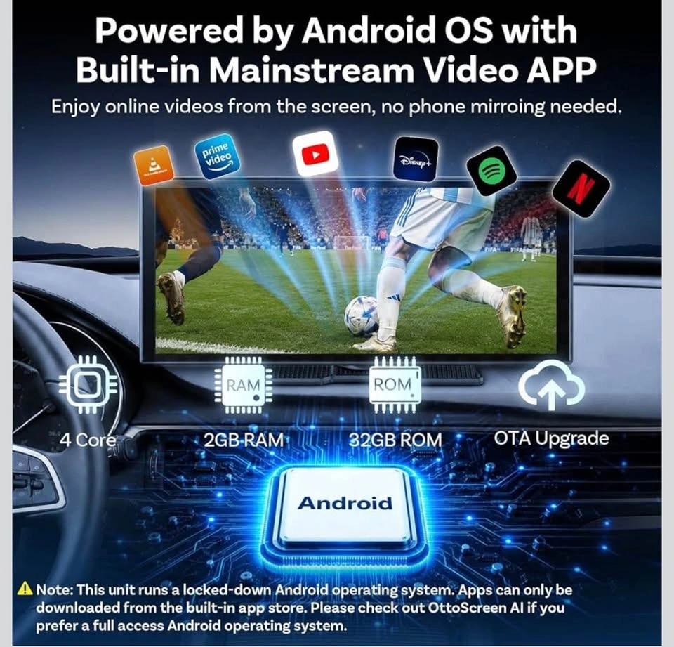 11.4" Wireless CarPlay & Android Auto Screen - Netflix/YouTube - photo 2