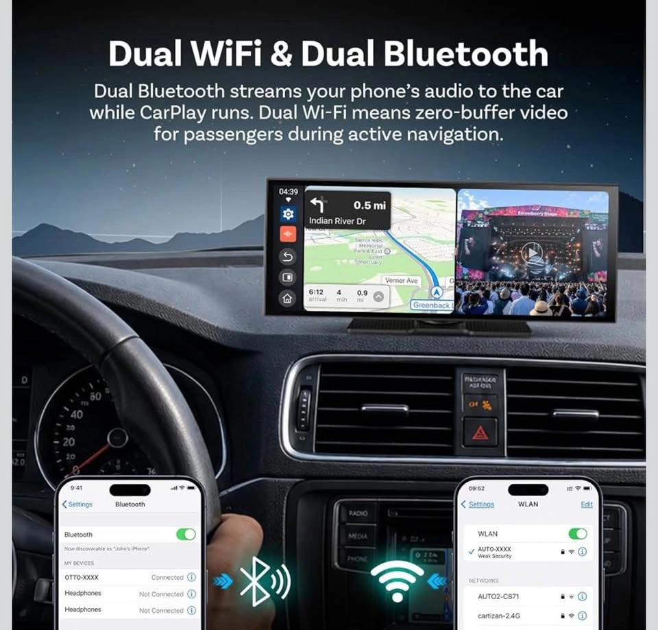 11.4" Wireless CarPlay & Android Auto Screen - Netflix/YouTube - photo 5