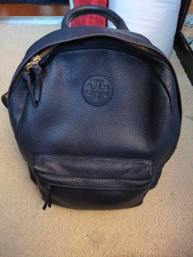Tory Burch Navy Blue Leather Backpack