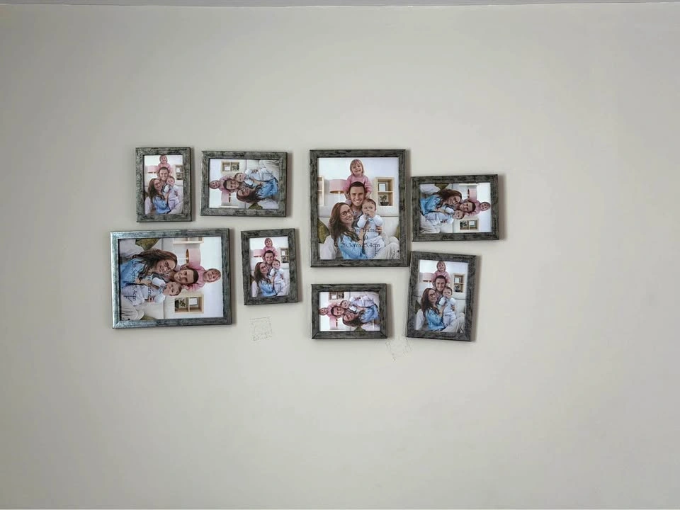 8-Piece Rustic Grey Picture Frame Set