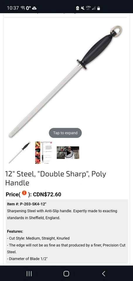 Knife sharpening steel