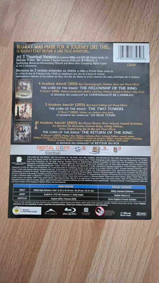 The Lord of the Rings: The Motion Picture Trilogy Blu-ray Set - photo 2