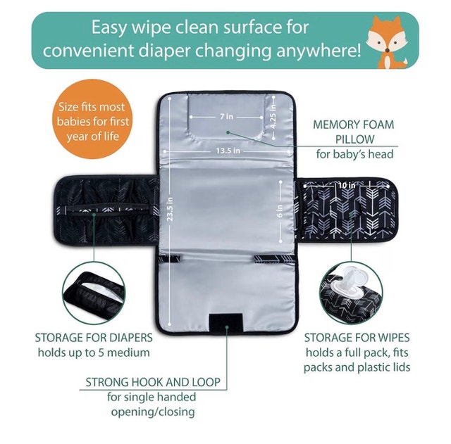 (New - Giftable) Lil Fox Portable Diaper Changing Pad - photo 5