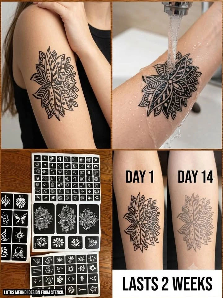 Temporary Tattoo Stencil and gel kit - photo 4