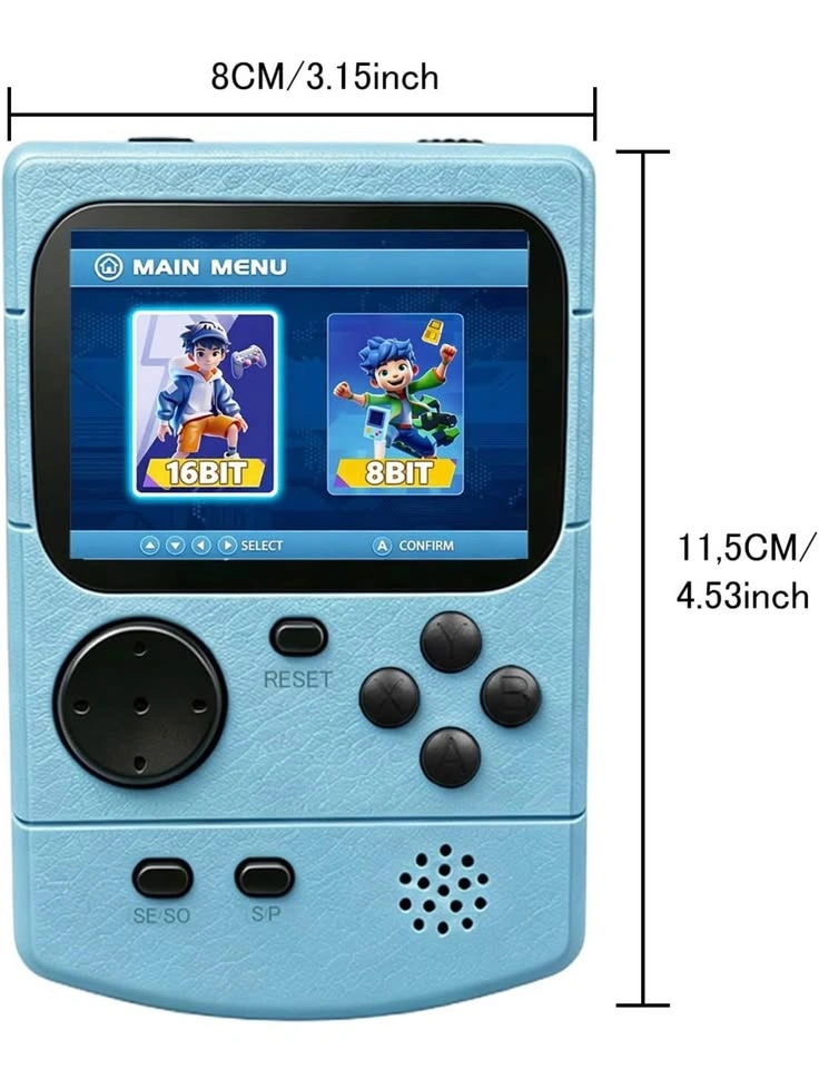 Portable Handheld Game Console 300 Built-in Games (Blue) - photo 2