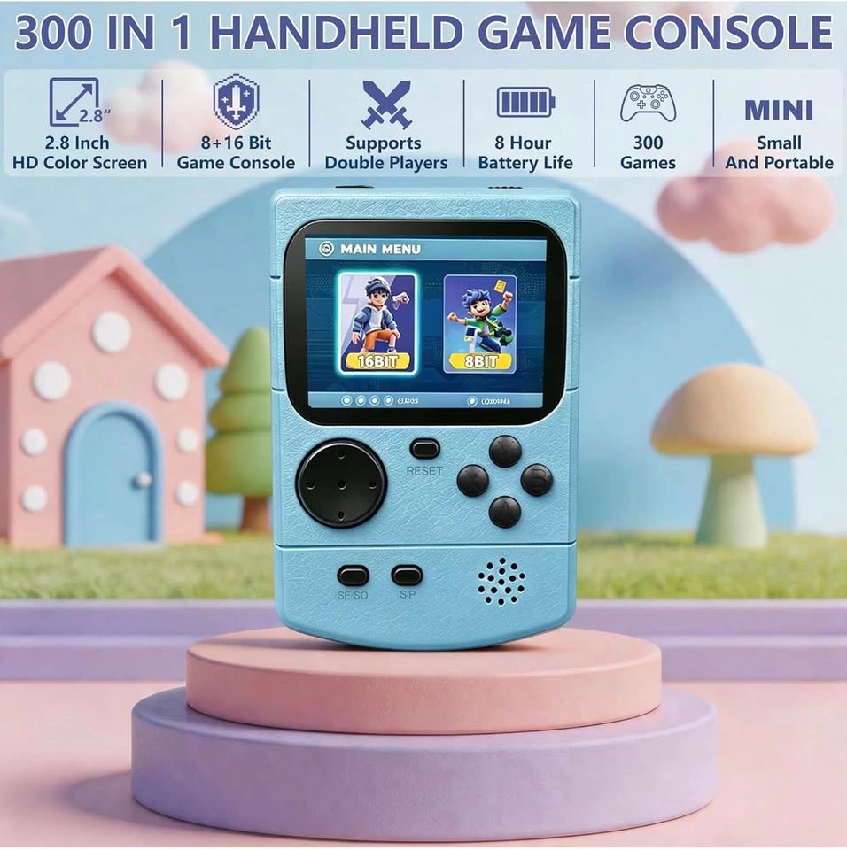 Portable Handheld Game Console 300 Built-in Games (Blue) - photo 3