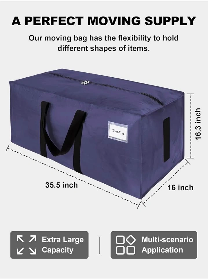 8 Packs 40 Gal Large Moving Bags with Zippers & Handles - photo 3