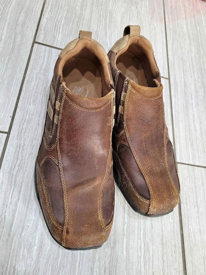 Skechers Men's Diameter Zinroy Brown Leather Slip-On Loafers - S