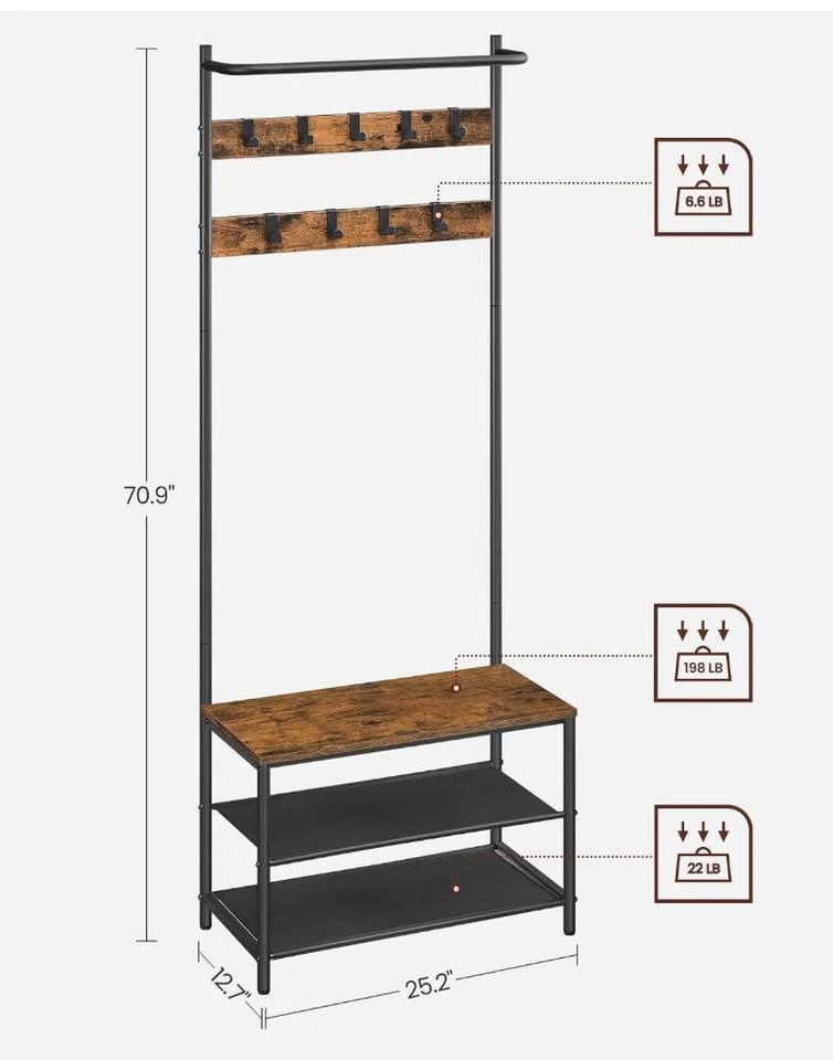 Hall Tree Coat Rack - photo 4
