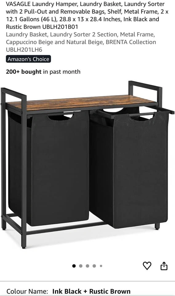 Laundry Hamper Sorter with 2 Pull-Out Bags (Unassembled) - photo 4
