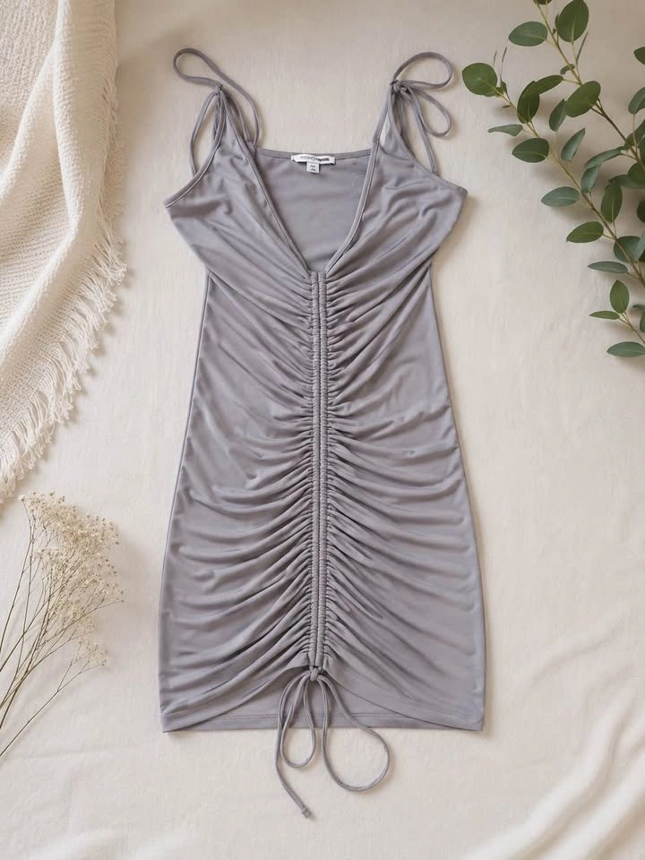 Gorgeous Gray Ruched Mini Dress - photo 2