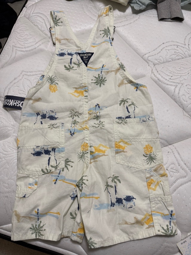 Vintage OshKosh B’gosh Tropical Print Shortalls