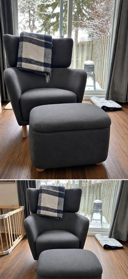 IKEA Oskarshamn Armchair with Ottoman