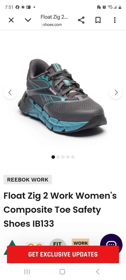 Reebok Float Zig 2 Work Women's Composite Toe Safety Shoes - photo 2