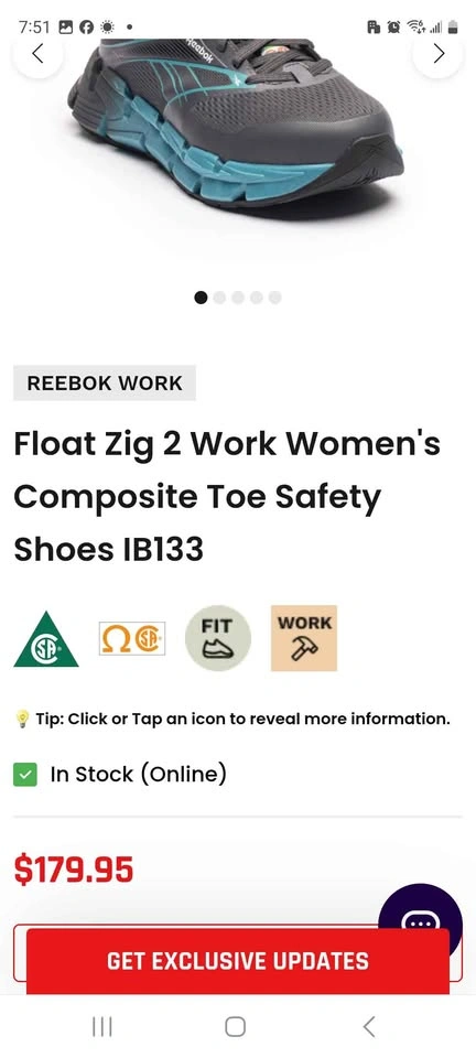 Reebok Float Zig 2 Work Women's Composite Toe Safety Shoes - photo 3