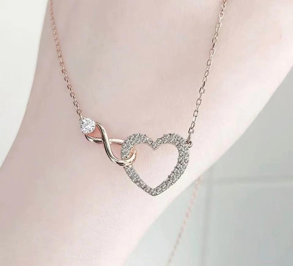 Rose Gold Tone Infinity Heart Necklace - photo 2