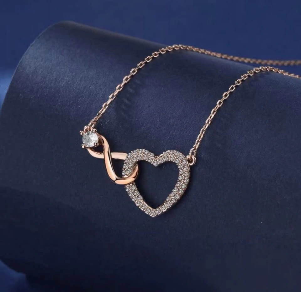 Rose Gold Tone Infinity Heart Necklace - photo 3