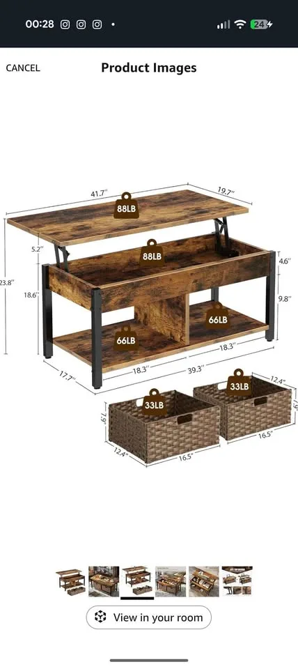 Lift top coffee table image indicator(3)