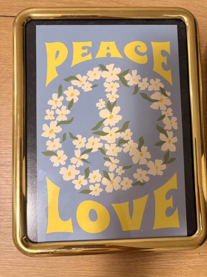 Bundle - 15$ Retro Peace Love and We Are All One Framed Art Set - photo 2