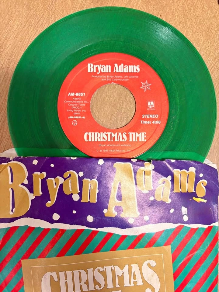 Bryan Adams Christmas Time Green Vinyl 7" Single