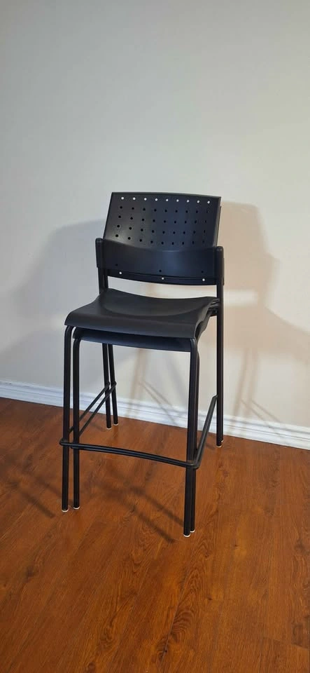 Pair of Black Bar Stools - photo 3