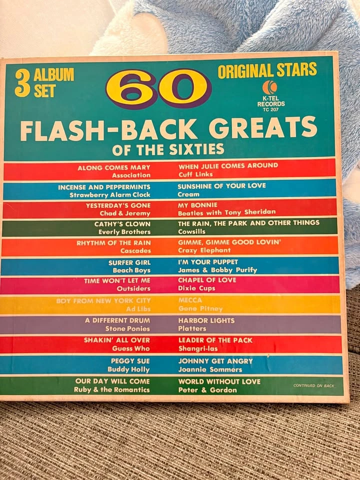 K-Tel Records 60 Flash-Back Greats of the Sixties 3 Album Set