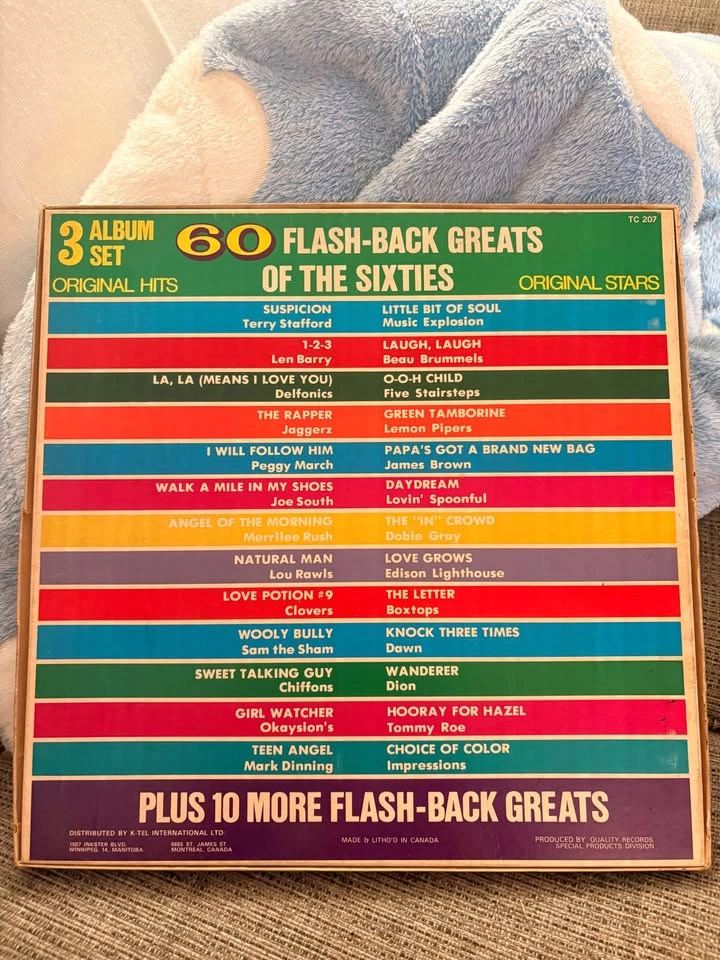 K-Tel Records 60 Flash-Back Greats of the Sixties 3 Album Set - photo 2