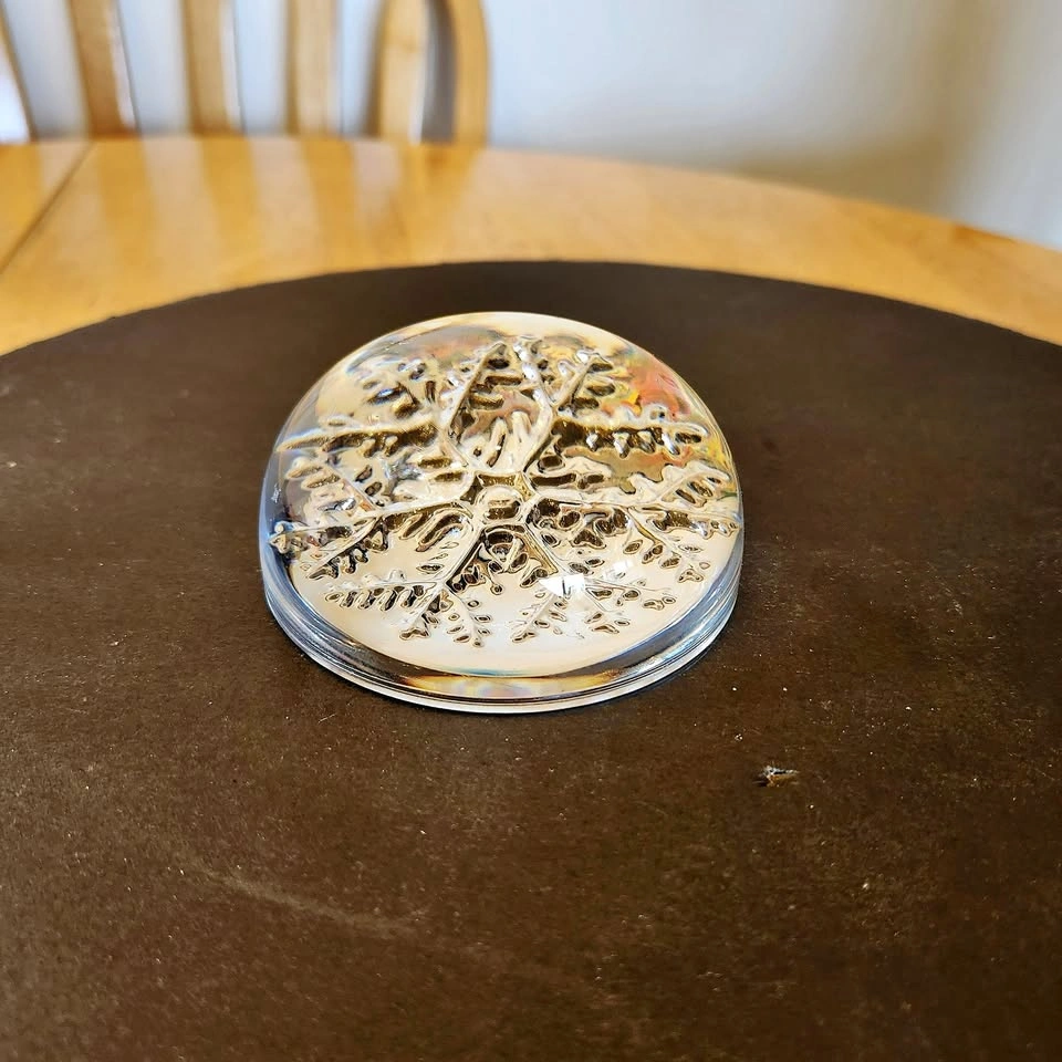 Clear Glass Snowflake Paperweight
