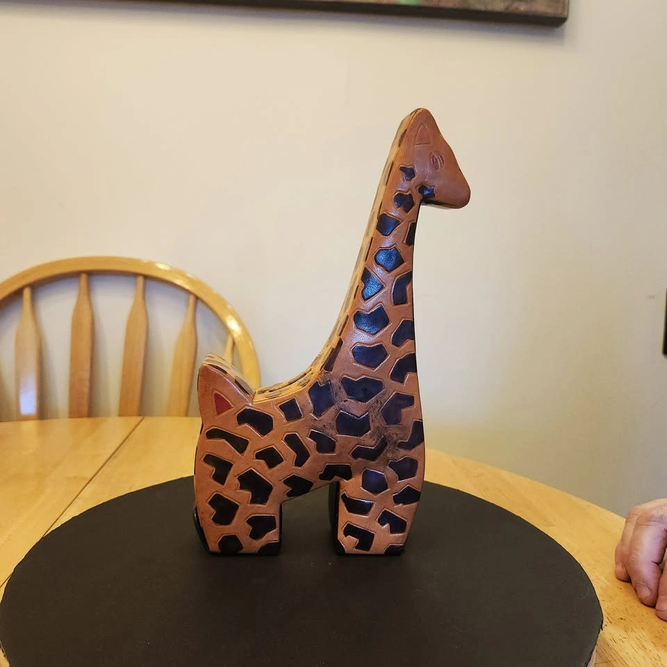 Georgie an Easy Acess Leather Giraffe Bank - photo 3