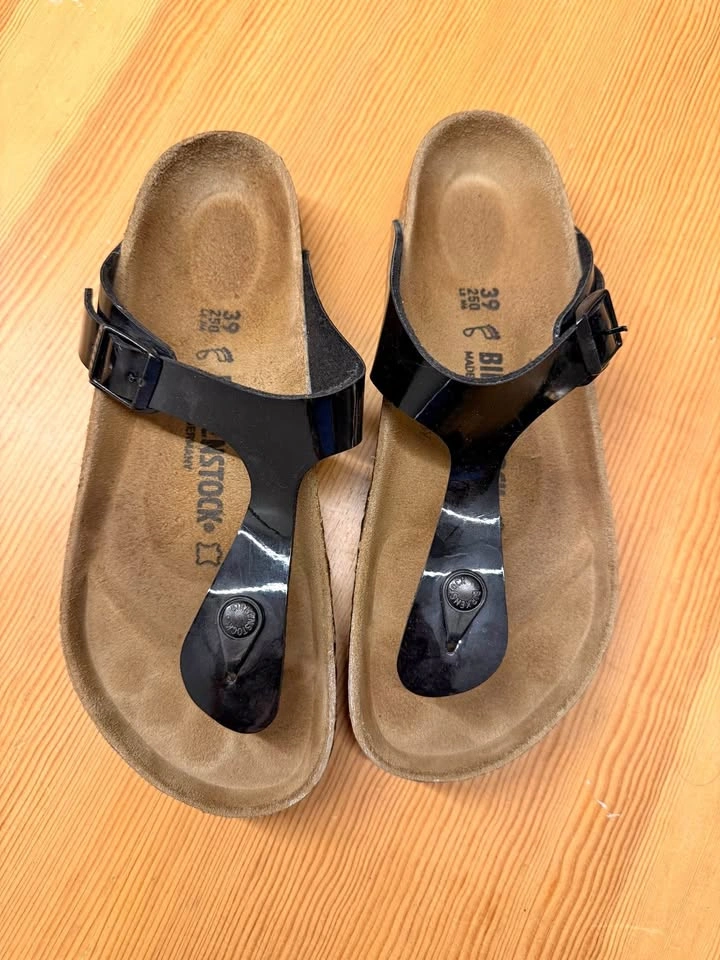 Black birkenstock slides