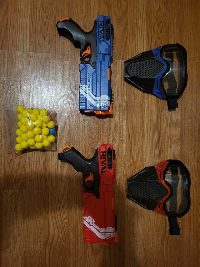 Red & Blue Nerf Rival Kronos Blasters, Masks & 50 Rounds