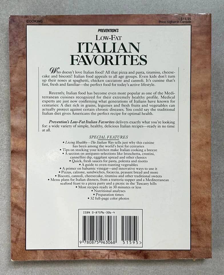 Prevention's Low-Fat Italian Favorites Edited by Jean Rogers - photo 2