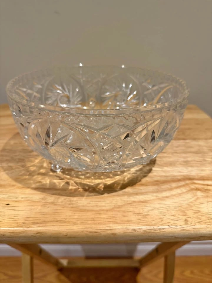 Birks Pinwheel Cut Crystal Bowl